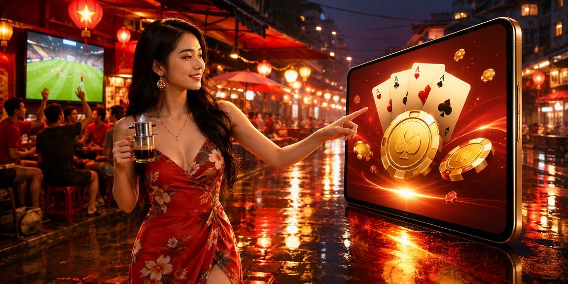 Người chơi thưởng thức card game tại quán cà phê Hà Nội trên điện thoại